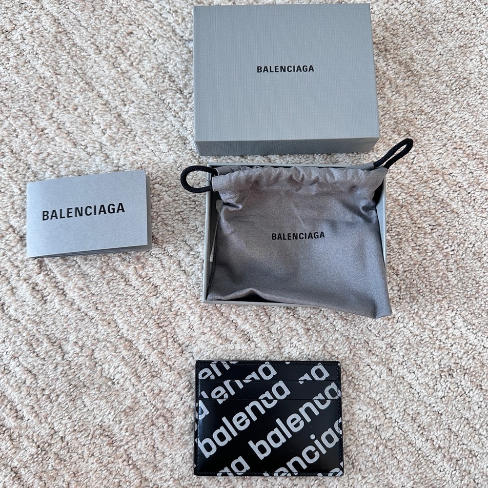 Balenciaga logo print card holder